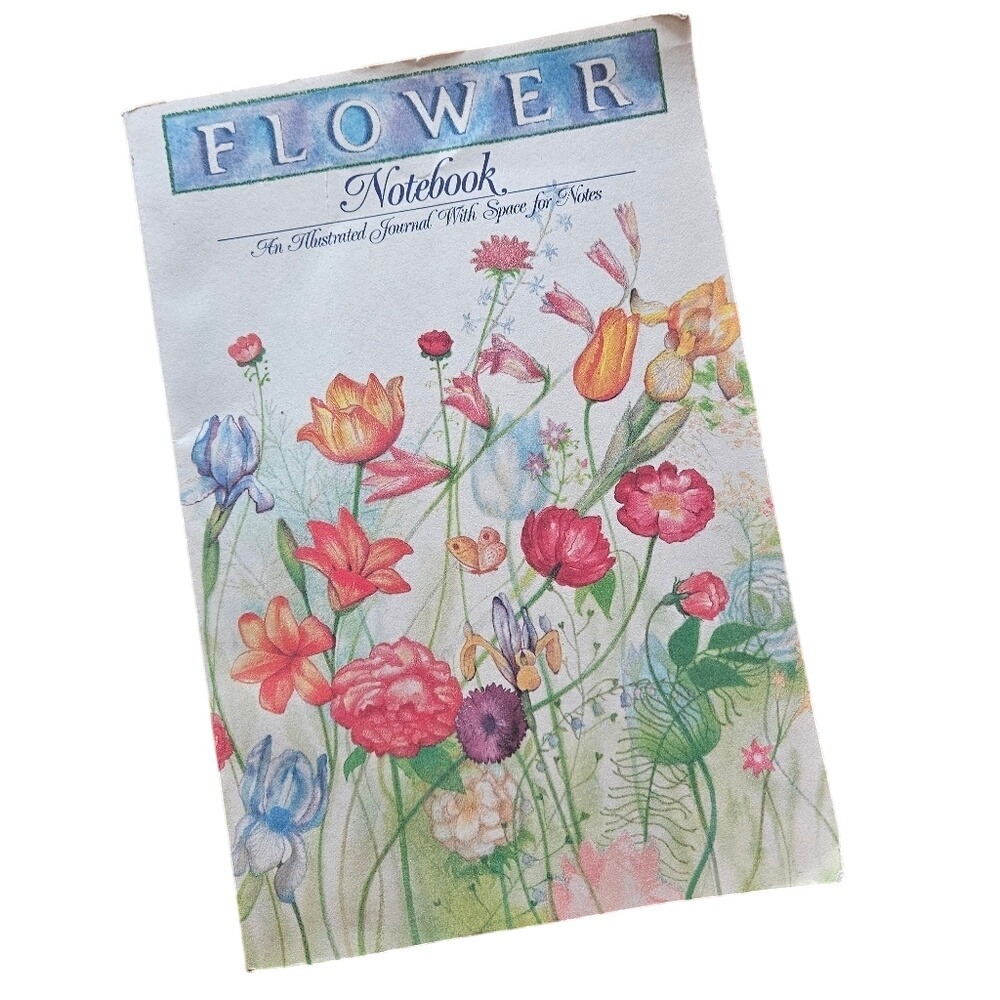 Flower Notebook Vintage 80s Illustrated Journal‎ Sketchbook